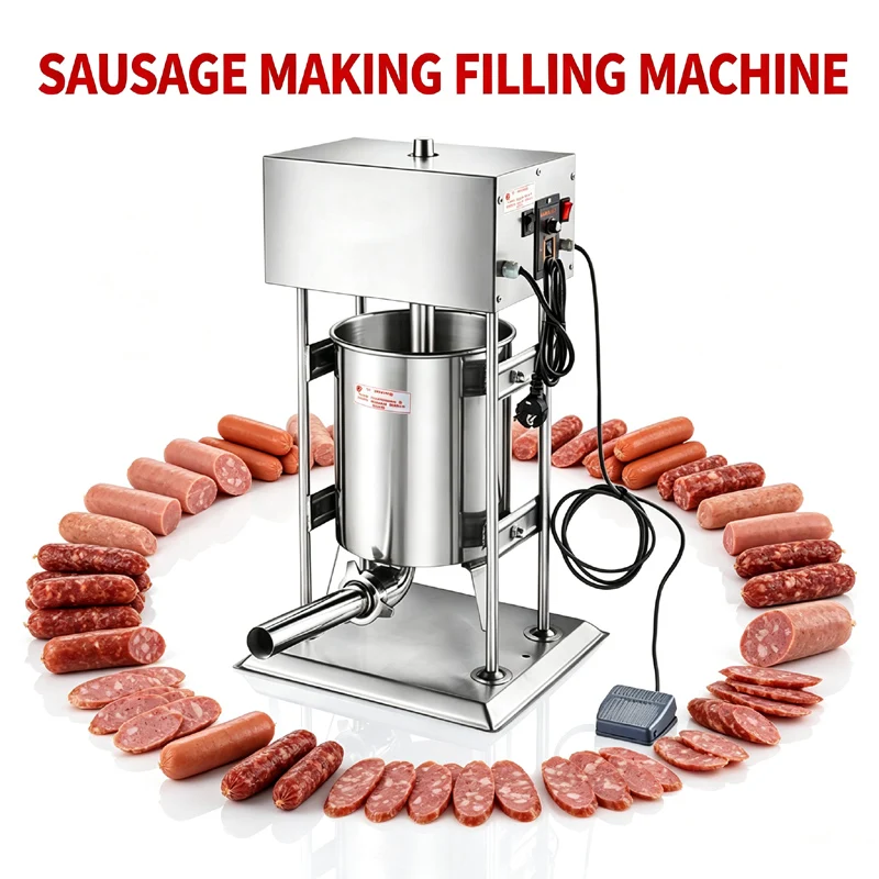 Sausage Filling Machine Electric Stainless Steel Large Capacity Multiple Sizes Commercial Ham And Sausage Maker