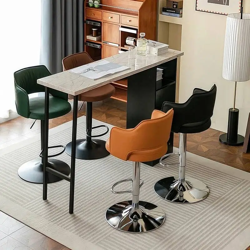 

Colorful Adjustable Bar Chair Soft Cushion Home High Dining Stool Front Desk Bar Chair