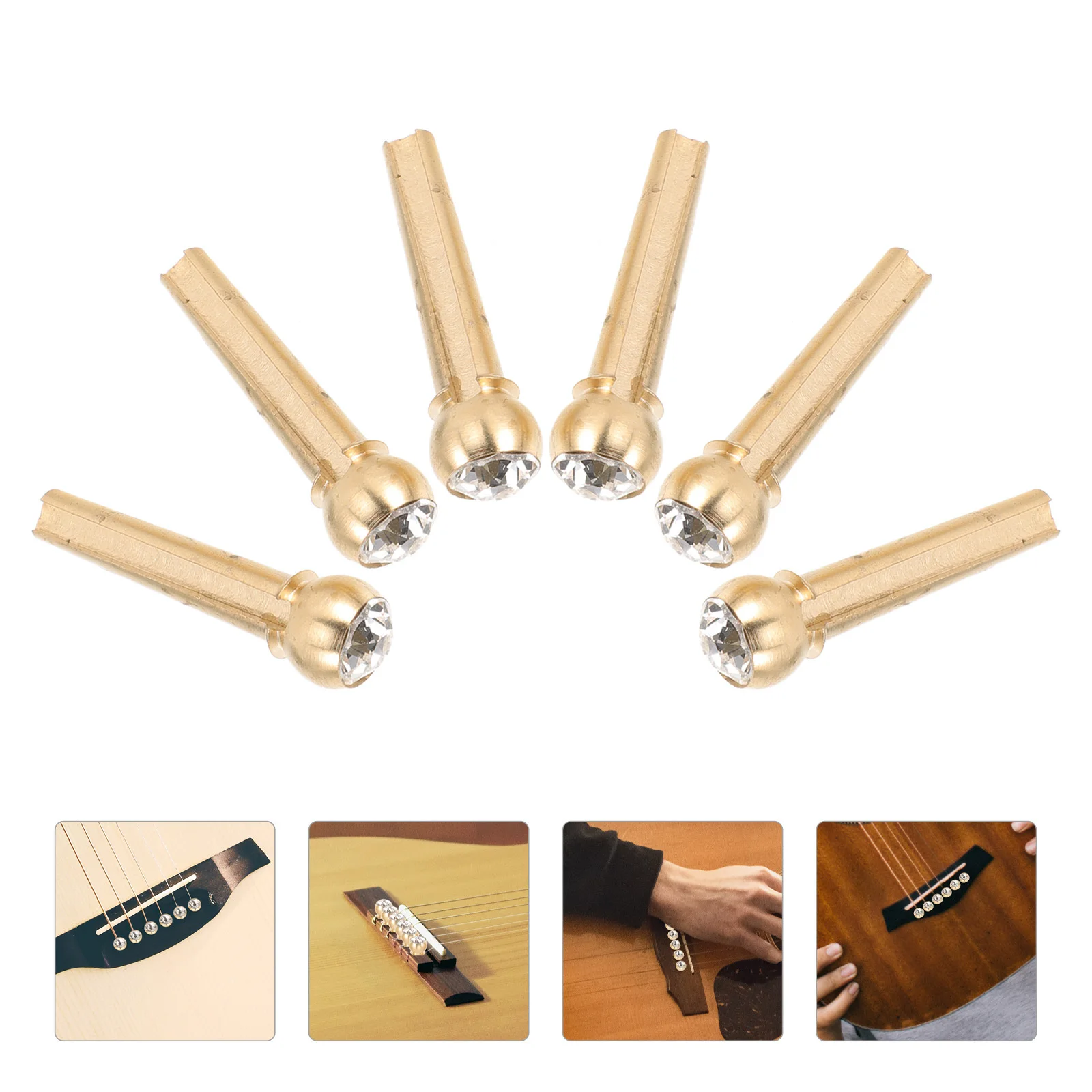 

6pcs Guitar String Pegs Copper Material Smooth No Burr Easy To Carry For Outdoor Use Replacement Parts Accessory