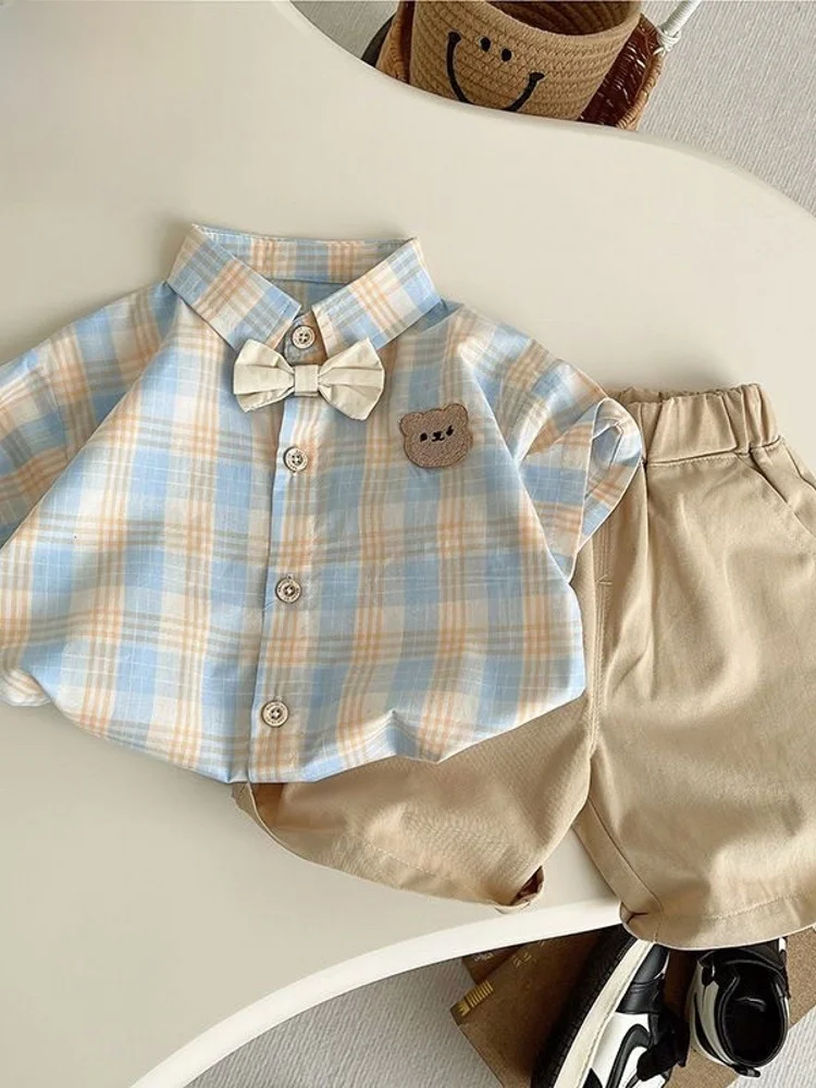 conjunto-de-verano-de-algodon-puro-para-bebes-ninos-camisa-de-manga-corta-a-cuadros-y-pantalones-cortos-ropa-de-bebe-transp