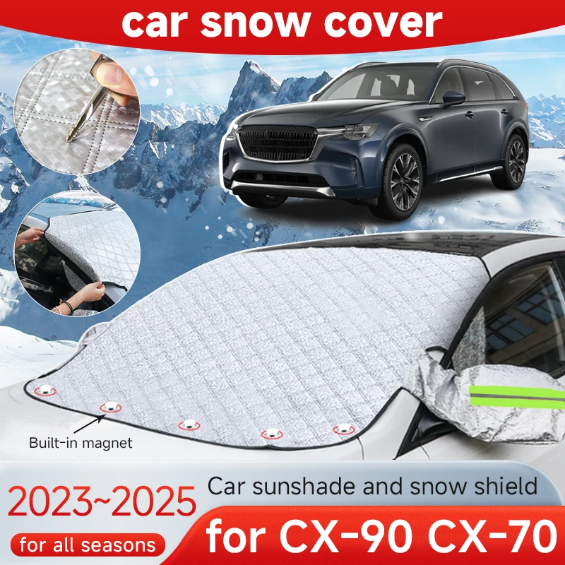 

Car Snow Shield Cover for Mazda CX-90 KK CX-70 KJ 2023 2024 2025 Cover Front Window Anti Frost Outdoor Protection Car Accessorie