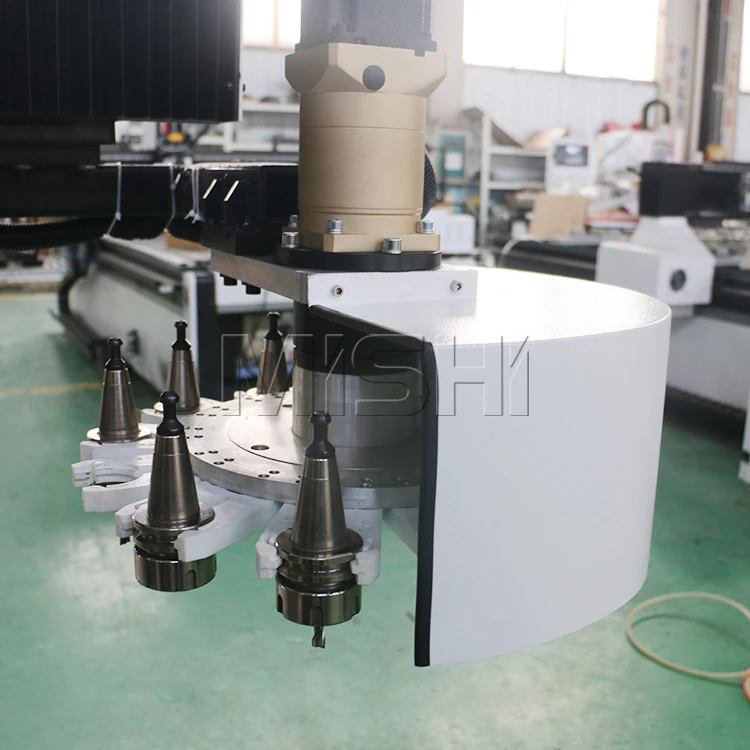 آلة التعشيش للخزانة باستخدام الحاسب الآلي مع أداة دائرة المغزل ATC 9kw تغيير سكين تتأرجح ATC CNC راوتر