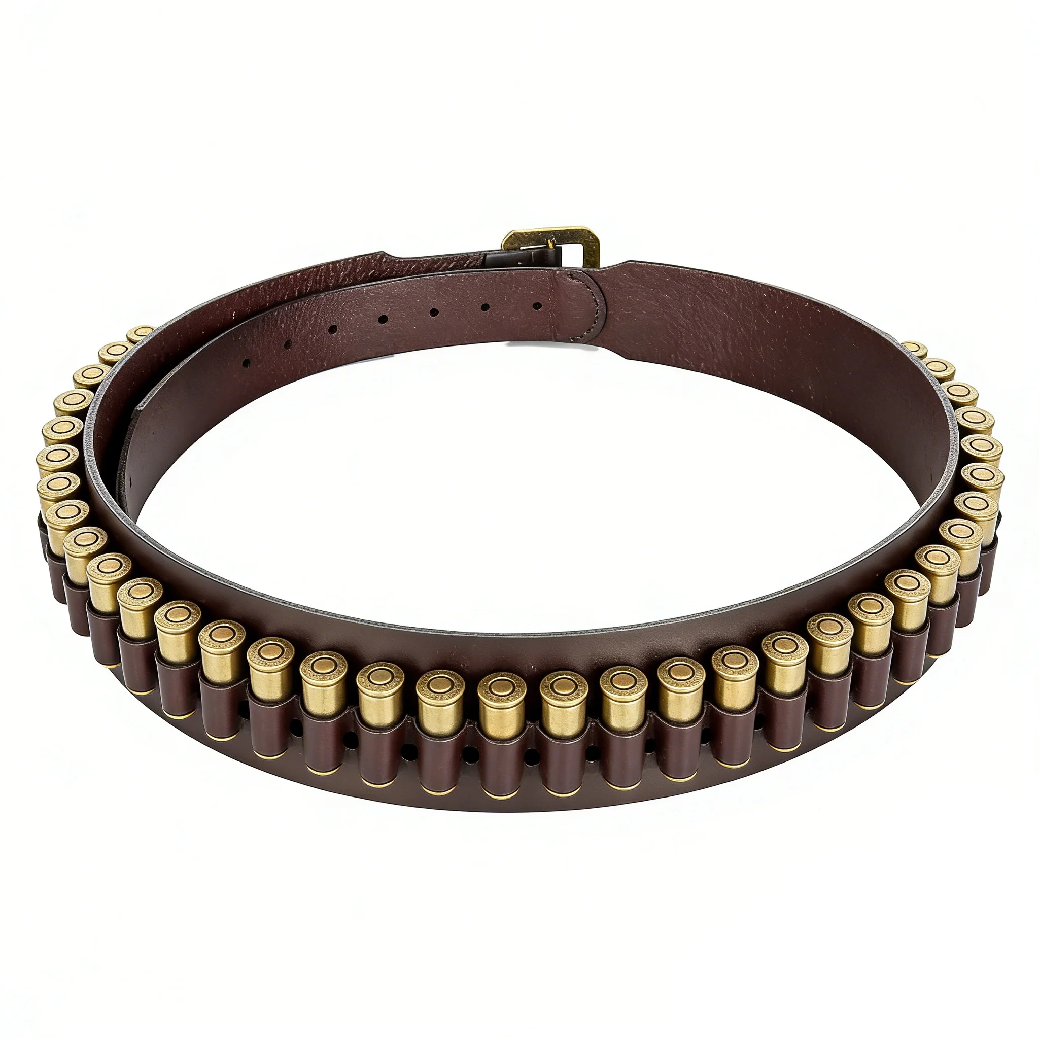 Tourbon Hunting Accessories Cartridges Belt Fits for .44/45mag Ammo 25 Rounds Leather Shell Bandolier XL Size 39-45\