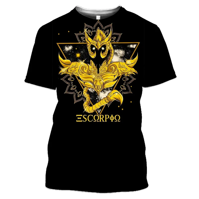 T-shirt imprimé Anime 3D pour hommes et femmes, Saint Seiya Streetwear, O Neck Respzed, Harajuku, Y-Boys Clothes, Summer