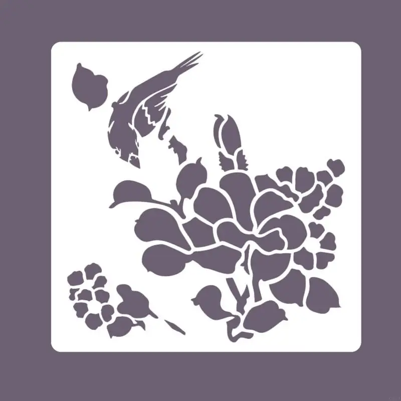 G8TA 8X Retro Flower Birds Paints قالب مرن مرنة لصنع بطاقات الهدايا