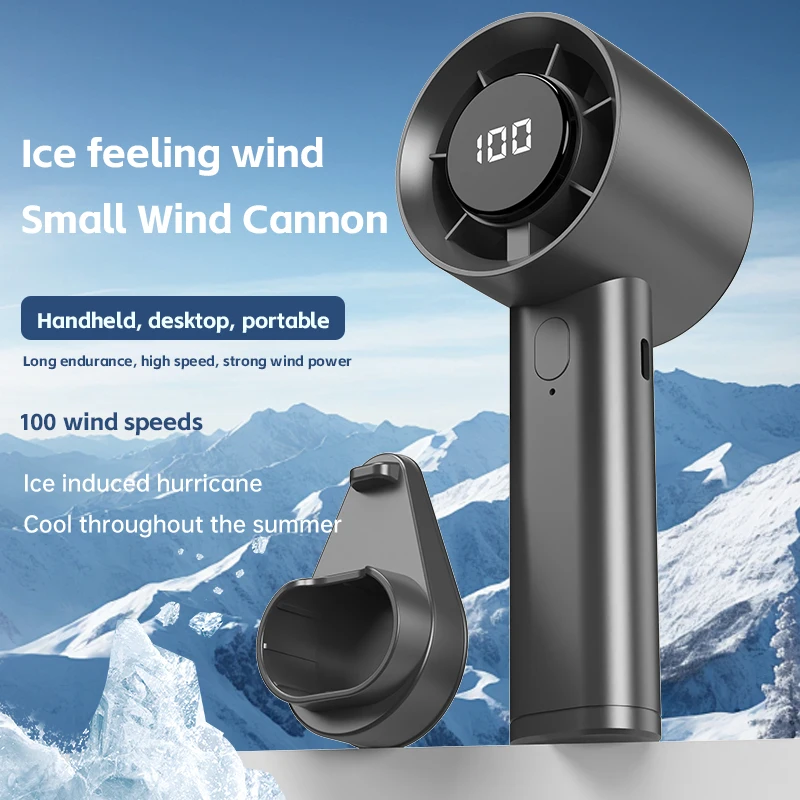 휴대용 핸드 헬드 팬 100 속도 USB 충전식 전기 팬 디지털 디스플레이 홈 여행 야외 캠핑 소형 냉각 팬