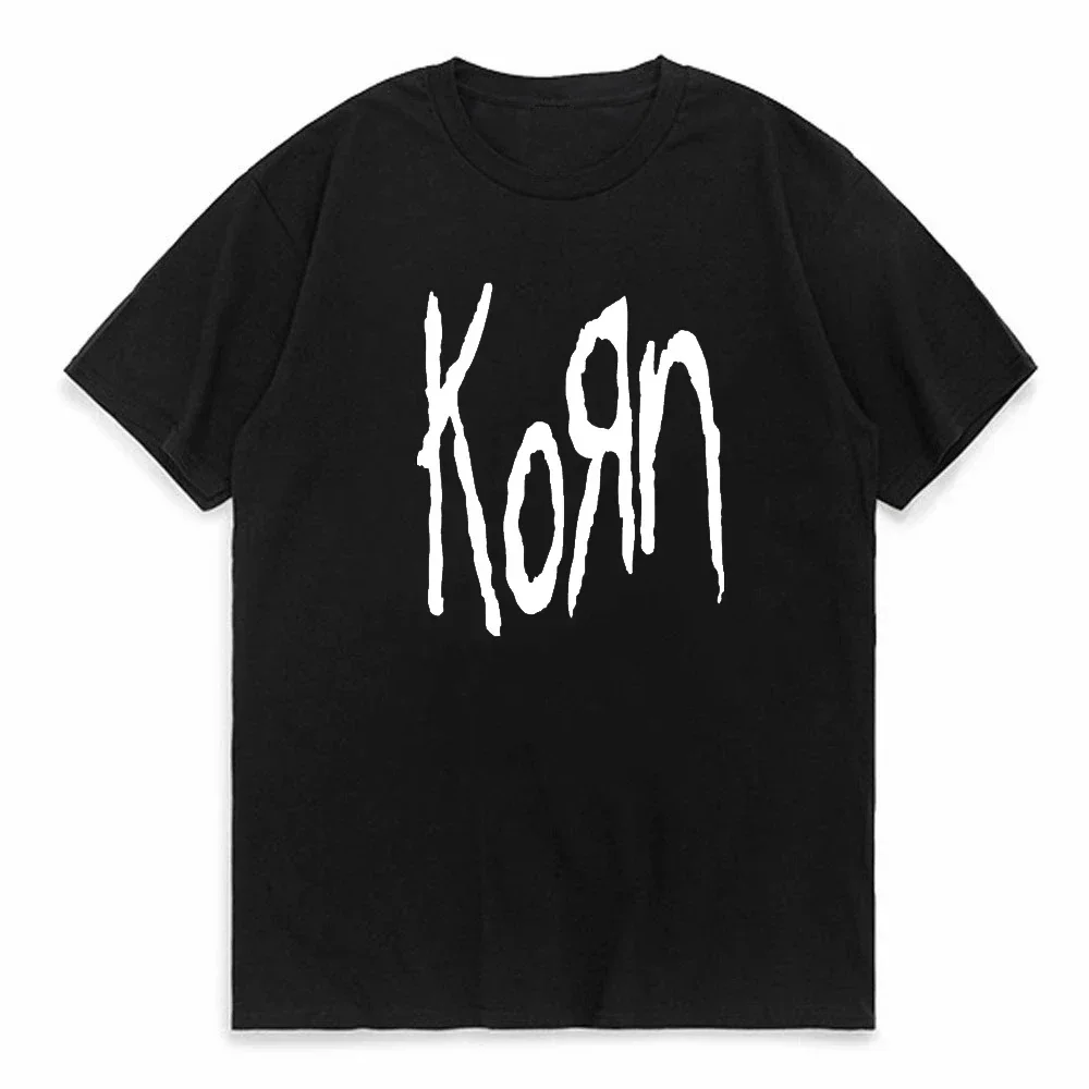 Korn Music Concert Rock Band T Shirt Men's Vintage Metal Gothic T-Shirt Korn World Tour Short Sleeve T Shirts