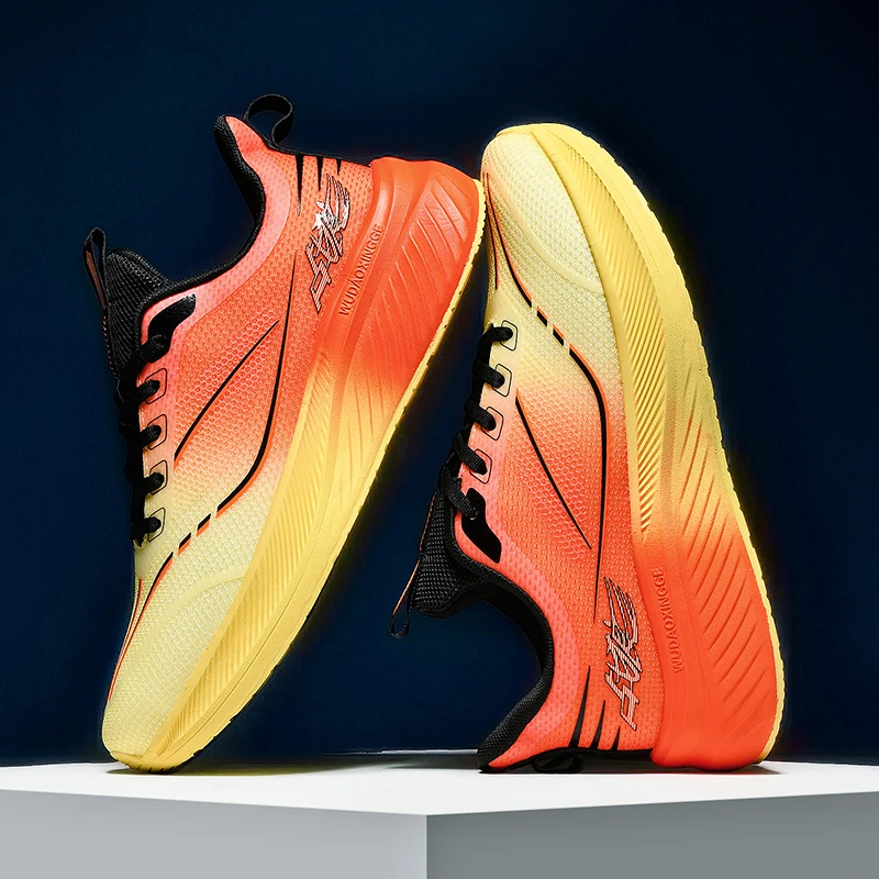 

Men's spring new casual versatile youth lightweight sports running shock-absorbing fly woven mesh breathable dad shoes