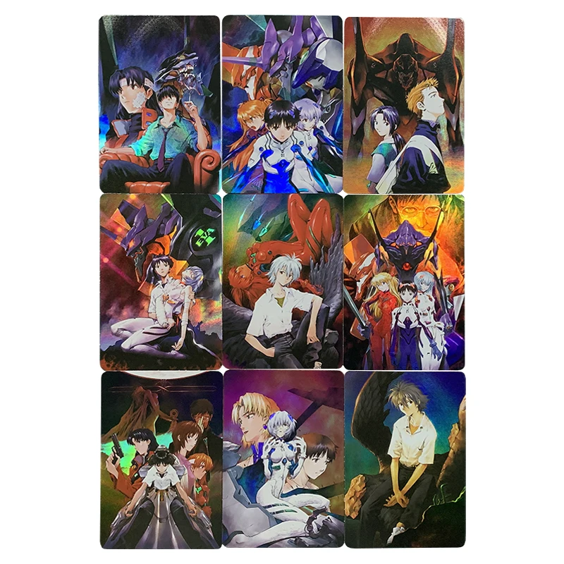 

9Pcs/set Anime Flash Card Ayanami Rei Ikari Shinji Asuka Original Painting Series Diy Gift Toy Anime Game Collection Cards