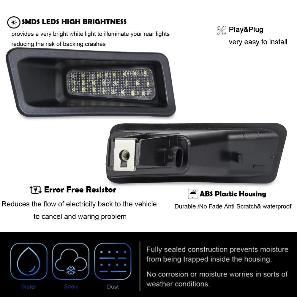 OEM الأبيض LED المصد الخلفي لوحة ترخيص ضوء ل دودج رام 1500 2019-2023 عكس عاكس علامة مصباح تحذير 6000K 68259697AC