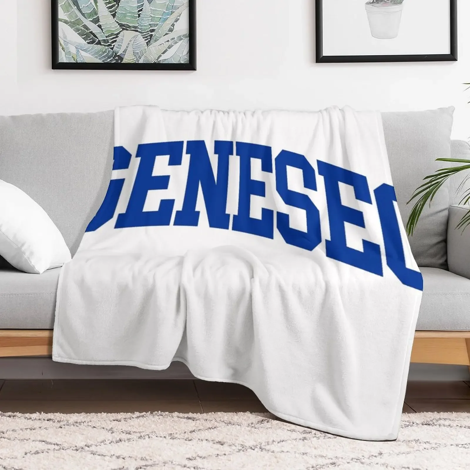 geneseo - college font curved Throw Blanket sofa bed Large cosplay anime Blankets