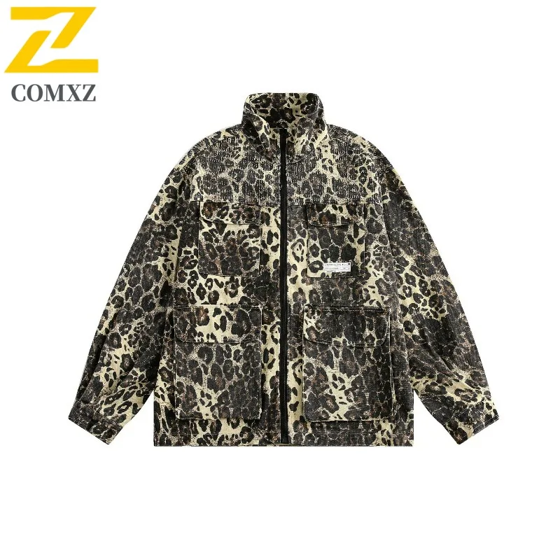 

COMXZ Мужская куртка Chaqueta Gorpcore Design для рыбалки, корейская модная повседневная байкерская куртка для прогулок, пальто высокого качества для походов на выходные