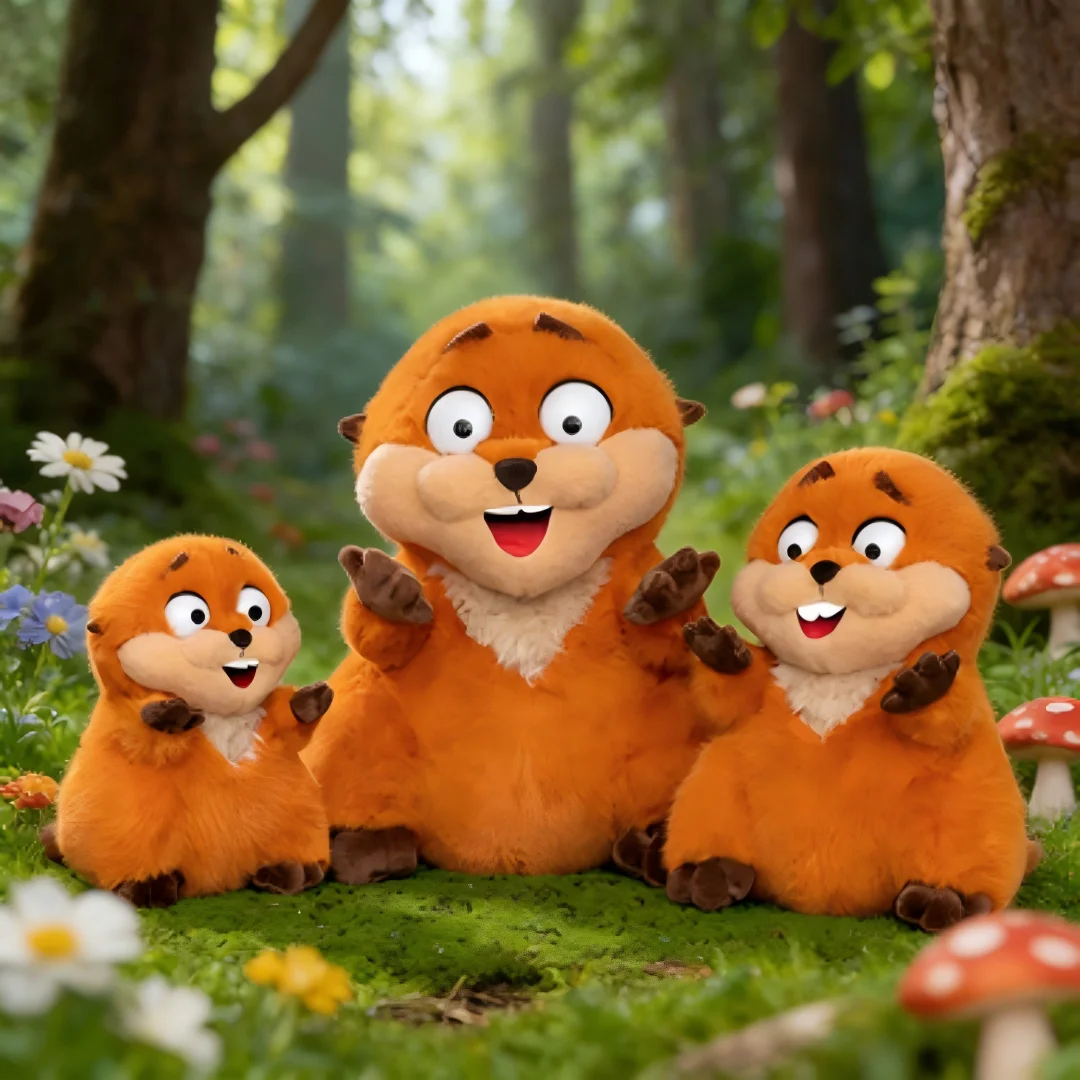 

Плюшевая игрушка-выдра 23 см, оранжевая кукла-выдра, подходит для украшения дома и в качестве праздничного подарка детям.