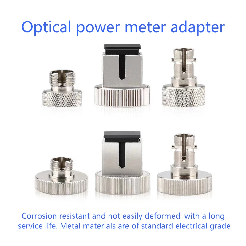 New Optical Fiber Connector Adapter SC/ST/FC Optical Power Meter Conversion Head Red Pen Metal Cap Replacement Parts Accessories