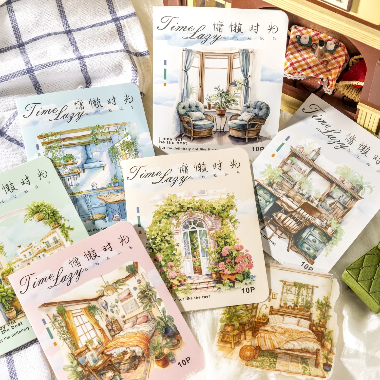 JIANWU Lazy Time Series Vintage Plant Flower House Landscaping PET Sticker Creative DIY Journal Material Collage Stationery