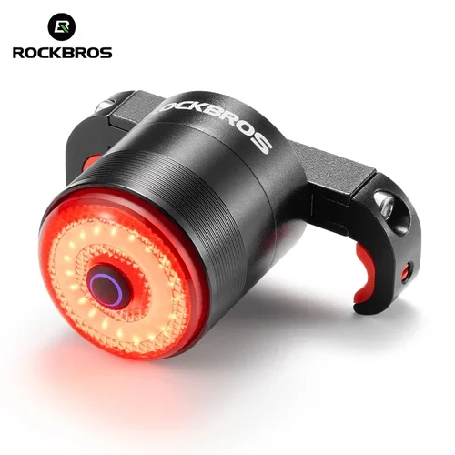 ROCKBROS bicicleta inteligente Auto luz de detección de freno IPx6 impermeable tipo C carga luz trasera bicicleta accesorios Q5 Mini