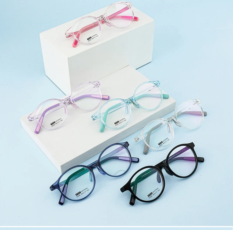 Child Prescription Optical Frames PPSU Pink Eyewear Round Eye Glasses Tr90 Pupil Clear Eyeglasses Anti Blue Myopia Spectacle