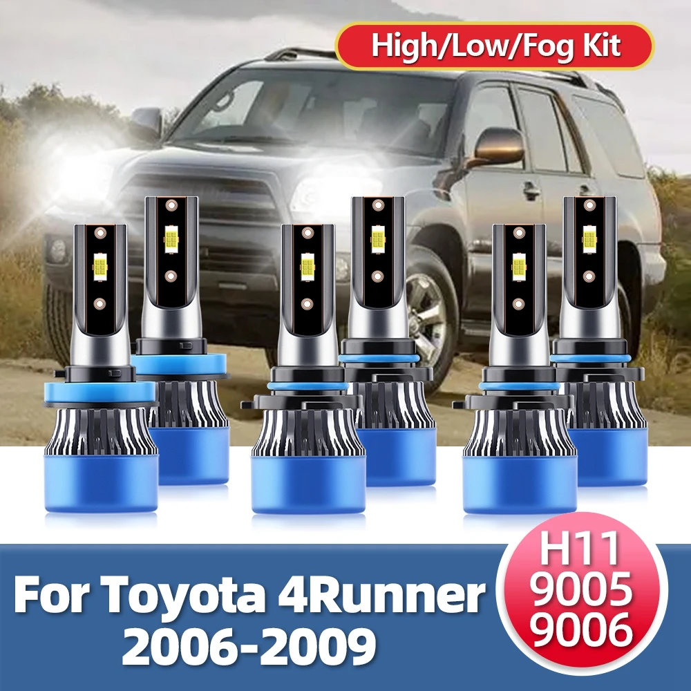 

LSlight LED Headlights Auto High Low Fog Bulbs Car 12V 110W 15000LM For Toyota 4Runner 2006 2007 2008 2009 Super Bright Headlamp