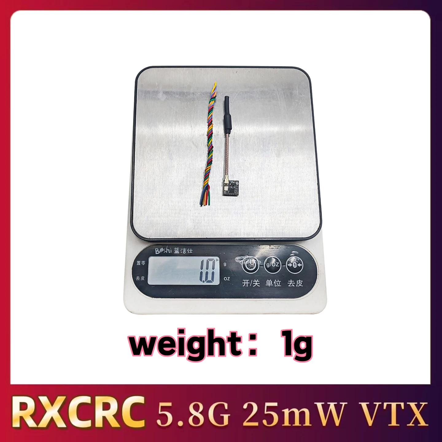 RXCRC 5.8GHz 48CH FPV 25mW Analog Video Transmitter Module 10mm Ultra-Compact Support OSD,For FPV Drone RC Aircraft Fixed Wing. - view 5