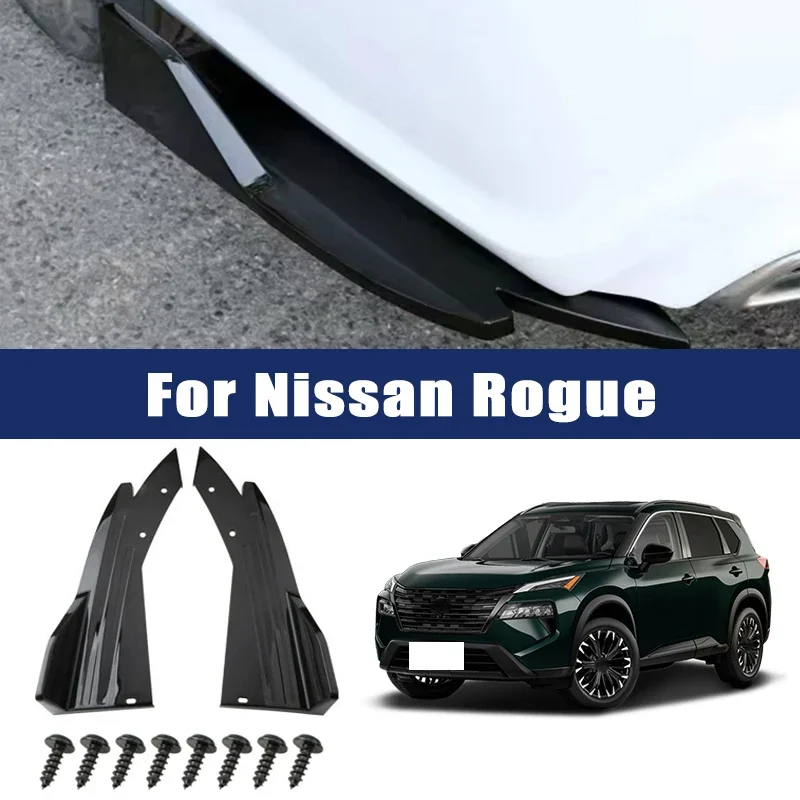 

2pcs Car Rear Bumper Spoiler Lip Carbon Fiber Wing Trim Anti-crash Diffuser Side Skirt Wrap Angle Splitter For Nissan Rogue