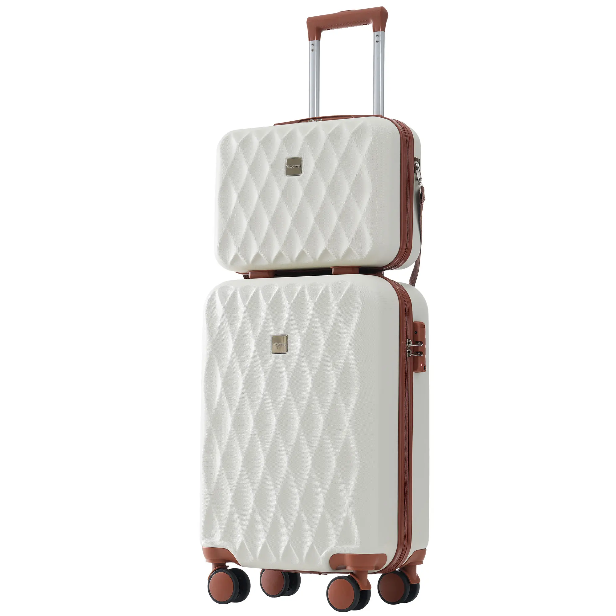 Hardshell Suitcase Luggage with cosmetic bag, suitcase hand luggage 4 Rolls ABS Material TSA Custom Lock S36 *