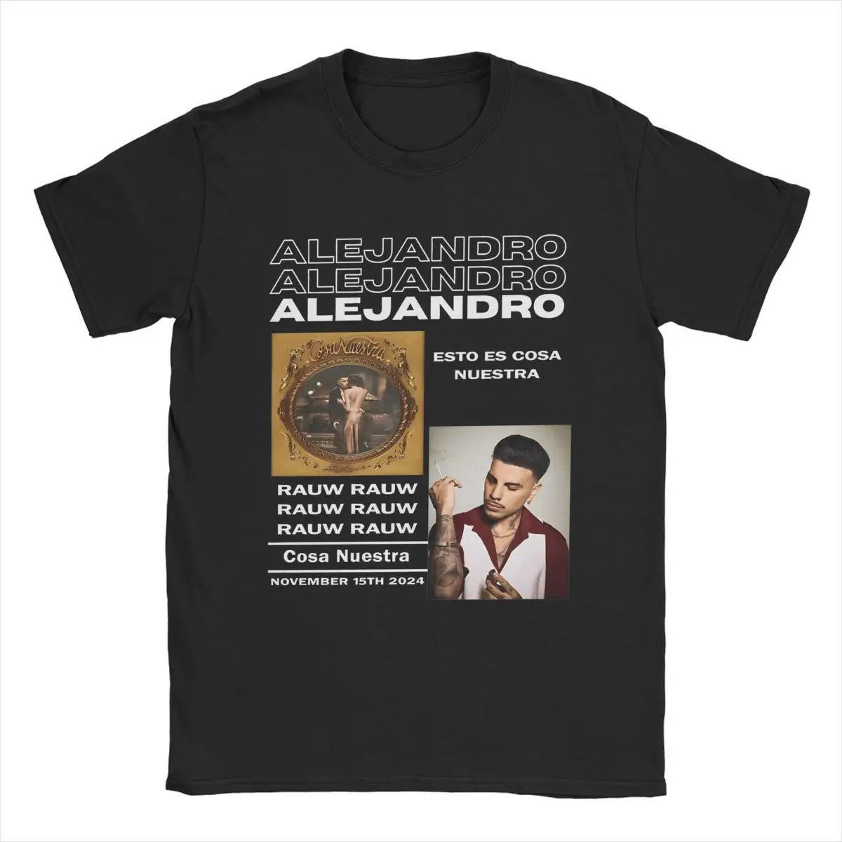 

Men's T-Shirts Rauw Alejandro Retro Cool 100% Cotton Tee Shirt Short Sleeve T Shirts Crew Neck Clothes Plus Size