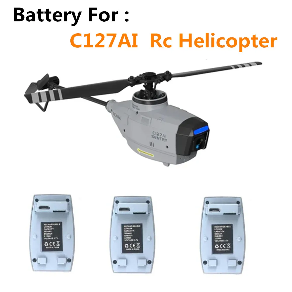 3.7V 580mAh Li-Poly Battery  For C127AI RC Helicopter C127AI Parts ﻿