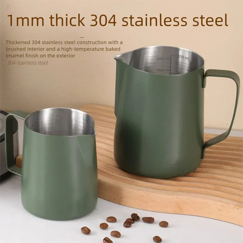 350/600ML Coffee Milk Frothing Pitcher Jug 304 Stainless Steel Precise Scale High Quality Latte Barista Professional CafeUtensil view 3