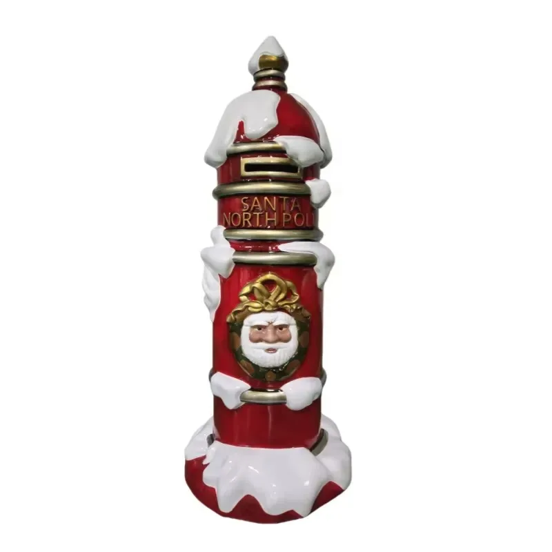 Waterproof Custom Large Fiberglass Santa Claus Christmas Mailbox Sculpture for Indoor Outdoor Holiday Decoration