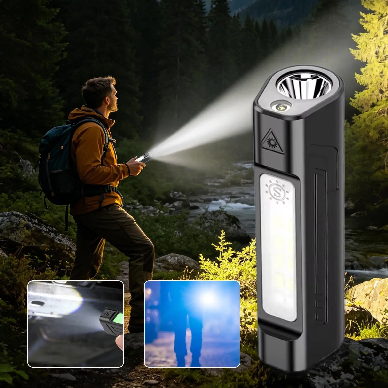 Outdoor Flashlight High Brightness Lamp Equipment Infrared Light Warning Flashlight For Camping Hiking Fishing Men Women Adults