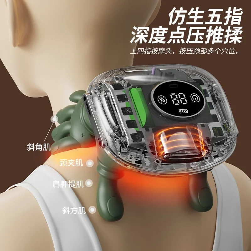 Electric Shiatsu Neck Massager Simulate Human Hand Shoulder Back Waist Leg Massage Device For Muscle Pain Relief Home Office Use