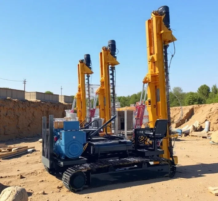 Small Photovoltaic Pile Driver With Engine High Efficiency Solar Pile Pressing & Drillingcrawler For Mountainous Areas