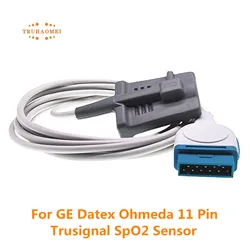 GE Datex ohohs/5 i4 e-serisi modülleri için yeniden kullanılabilir 11 Pin SpO2 sensörü Trusignal Tech TS-SA4-GE Carescape V100 monitör ile