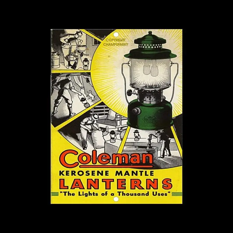 Vintage Coleman Kerosene Lantern Metal Tin Sign  Retro Wall Decor for Home Bar Garage Cafe and Man Cave  Classic Poster Prints