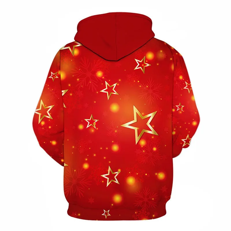 Sudaderas con capucha de manga larga con estampado 3D de Papá Noel de Navidad, Jersey informal, moda 2023