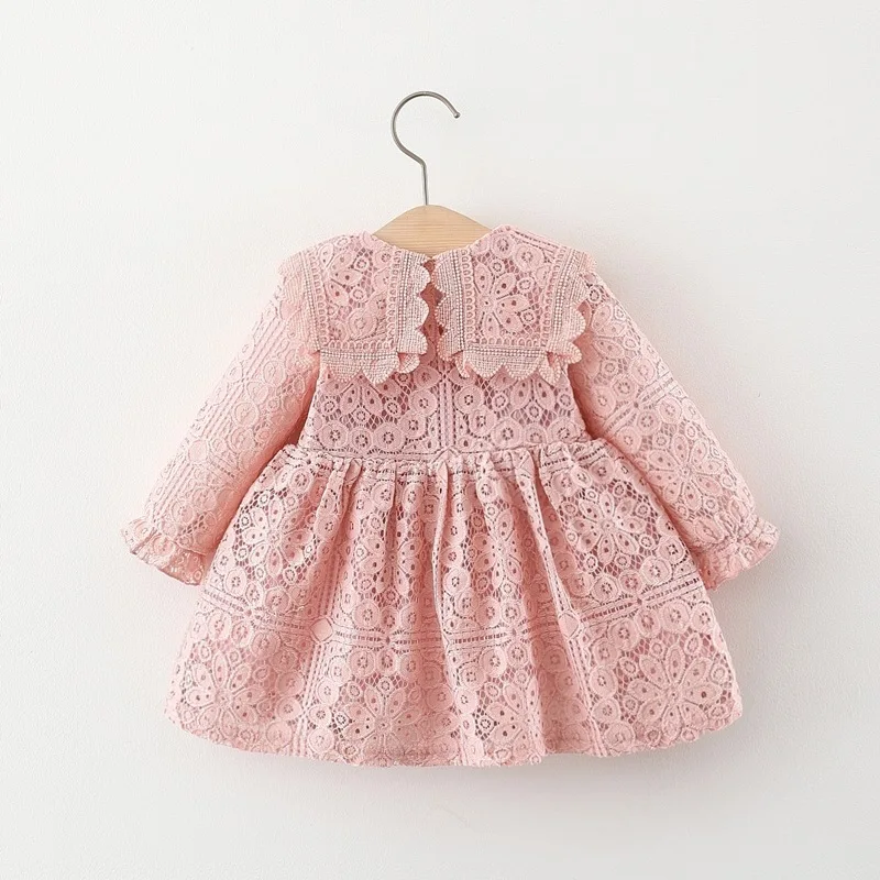 6 12 24 36 Months Baby Girls Dress Spring Long Sleeve European American Style Elegant Princess Lace Dress Birthday Party Clothes