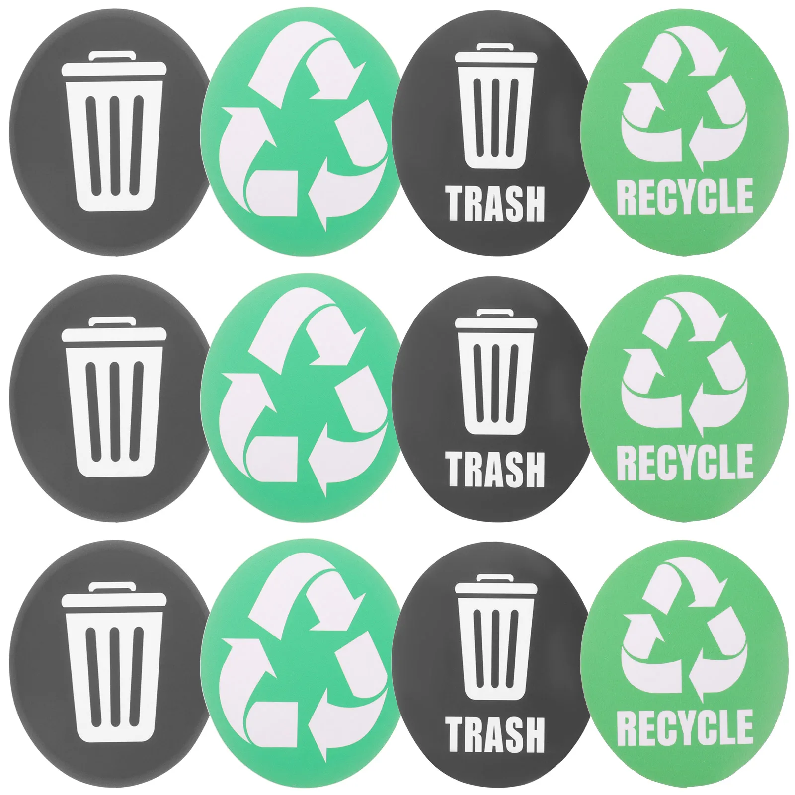 

12pcs Garbage Sorting Stickers Trash Can Recycling Labels Waterproof Self Adhesive Bin Decals LF002 LF007 PVC Easy Use