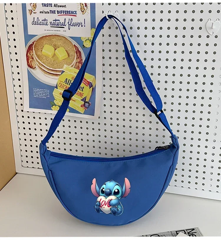 Stitch Disney Female Hobo Bag Designer Shoulder Bags Cartoon Cute Korean Popular Cross Body Canvas Handbag for Women Purse Gift