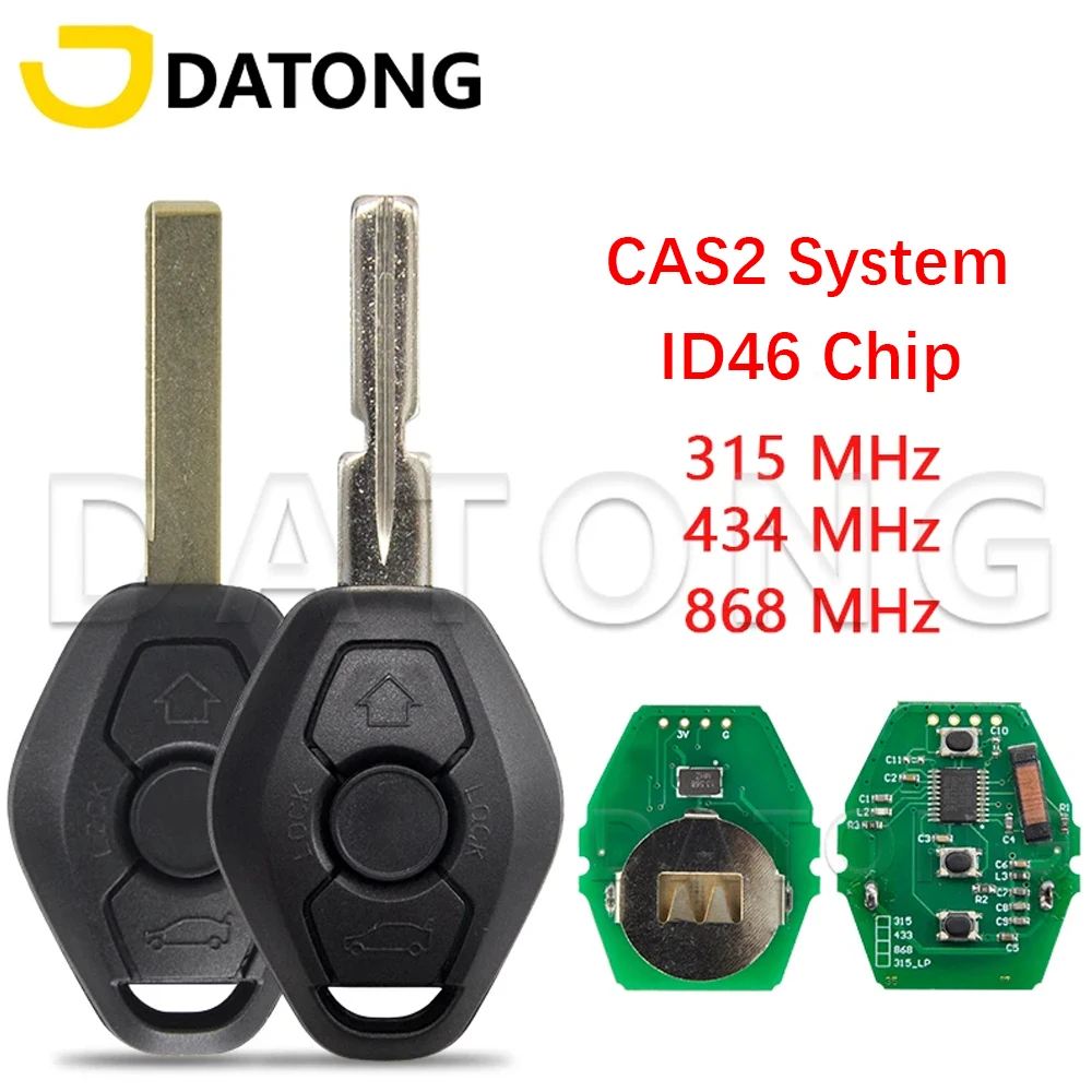 Datong World Car Remote Key For BMW 1 3 5 7 Series ID46 PCF7944/45/53 315/433/868MHz CAS2 System Smart Key With HU58 HU92 Blade