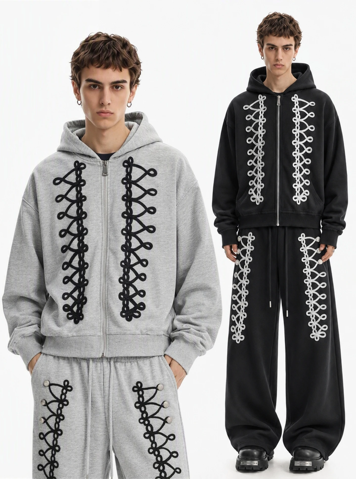 Conjunto Esportivo Casual Retro Americano BETEBULE, Moletom Unissex, Jaqueta Cardigã Aberta, Confortável para o Outono, Manga...