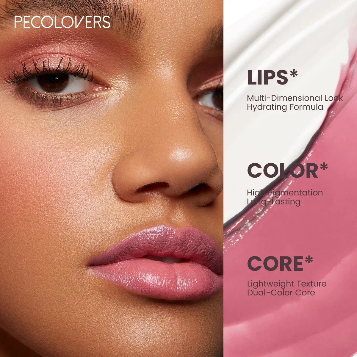 ลิปสติกแบบปากกา/ลิปบาล์ม 1 ชิ้น - ชุ่มชื้น เงางาม เนื้อนุ่ม สีชมพู/น้ำตาล ไม่ติดแก้ว เหมาะสำหรับใช้ในฤดูใบไม้ร่วงและฤดูหนาว