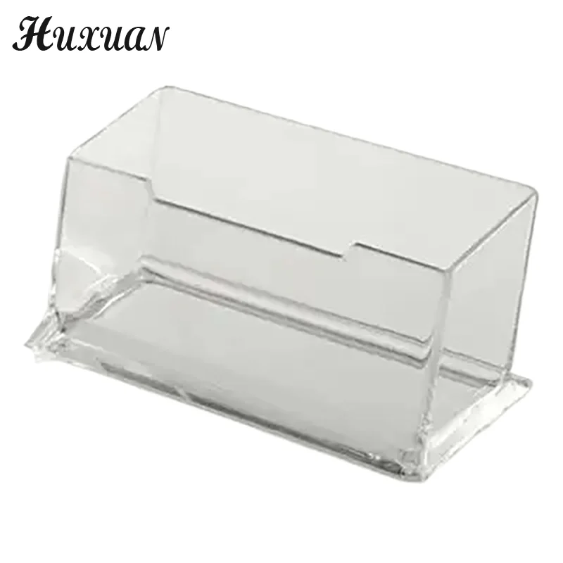 Clear Acrílico Plástico Desktop Titulares de cartão, Display Stands, Case Box para escola, Kantoorbenodigdheden, 1 Pc