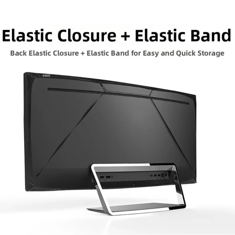 1pc Indoor TV Dust Cover Adaptive Screen Protective Cover Soft Elastic Fabric Snug Secure Cover For 43/49/55/65 Inch TVs