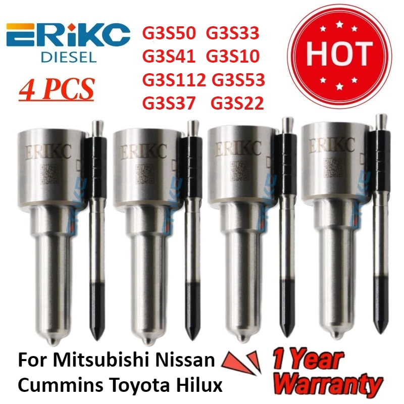 

4PCS G3S50 G3S33 G3S41 G3S10 G3S112 G3S53 G3S37 G3S22 for Mitsubishi Nissan Cummins Toyota Hilux Car Fuel Injector Nozzle