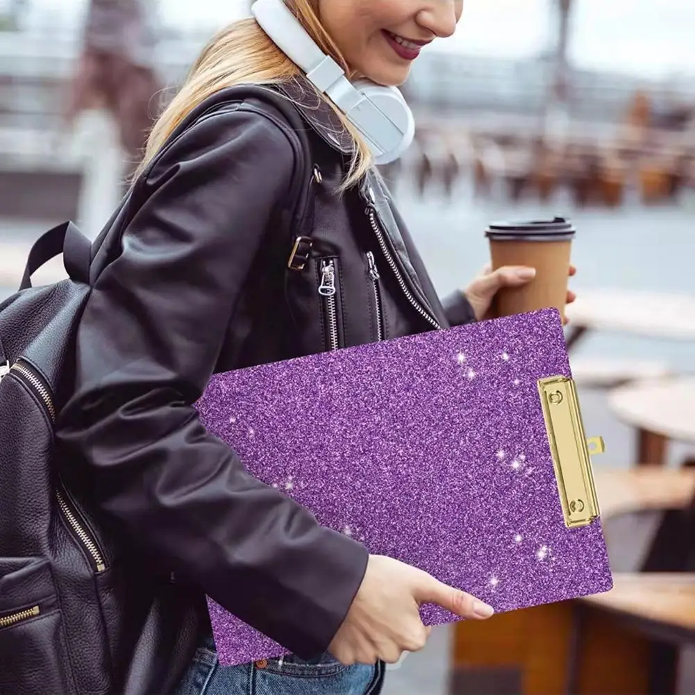 Convenient Clipboard Glitter Bright Color High Strength Clip Office Clipboard  High Toughness Office Clipboard Office Supplies