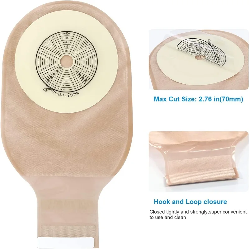 20Pcs One Piece Colostomy Bag Max Cut 70mm Drainable Colostomy Pouch  Supplies for Ileostomy Stoma Care