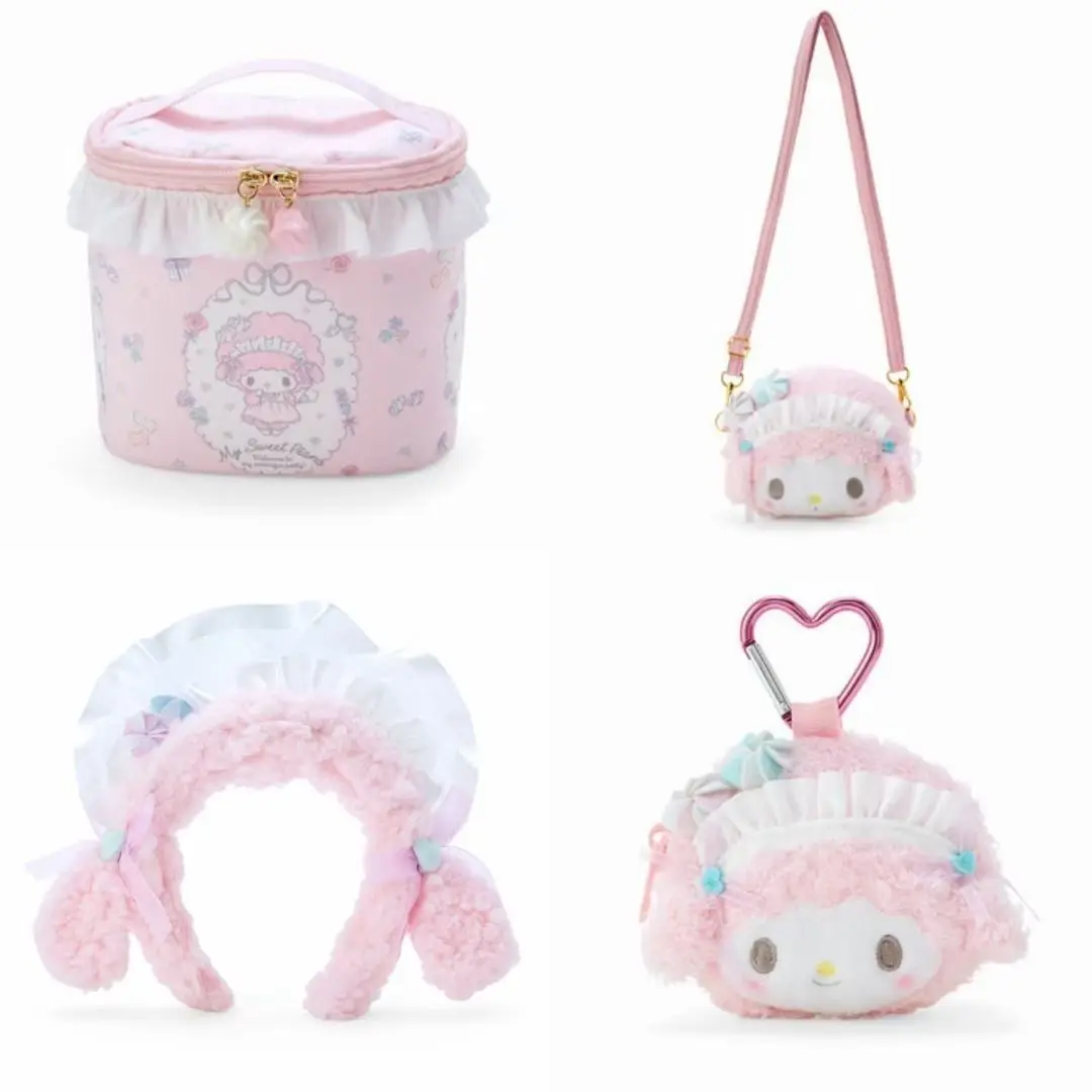 sanrio hello kitty cinnamoroll my melody cosmetic bag shoulder crossbody bag headband coin purse storage bag plush doll girl