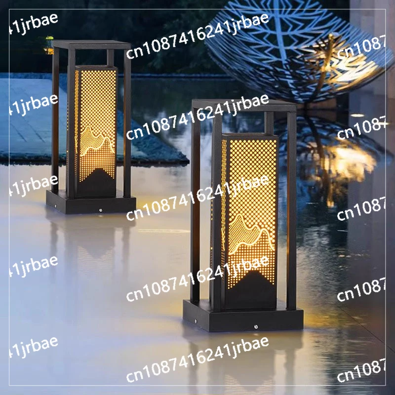 Outdoor Waterproof IP65 LED Lawn Lamp AC110V 220V New Chinese Style Pillar Garden Path Landscape Street Lawn Light