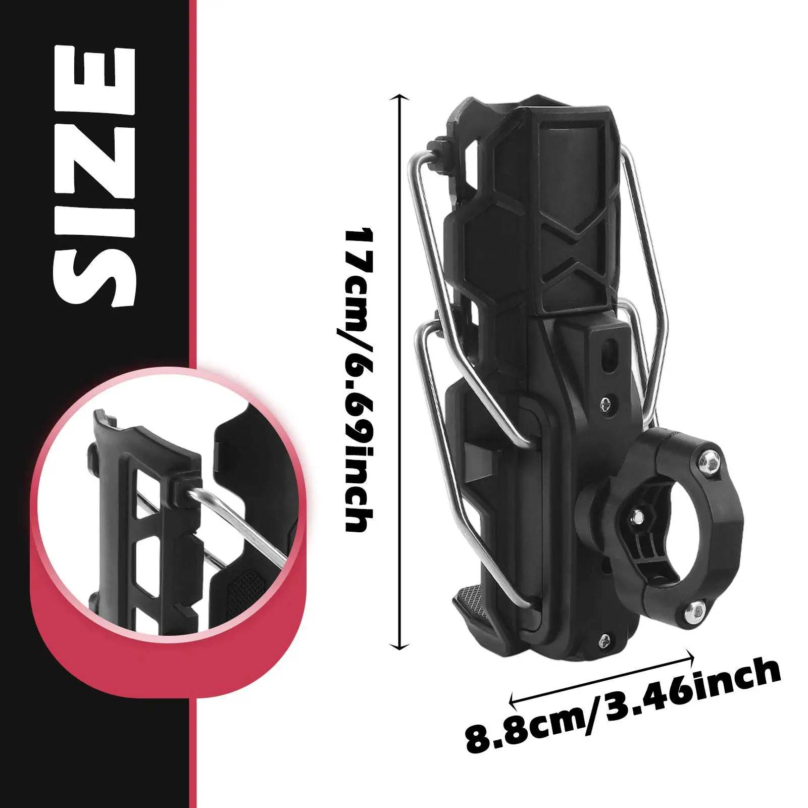 Uchwyt na kubek motocyklowy, prosty uchwyt na napoje do jazdy motocyklem na zewnątrz.