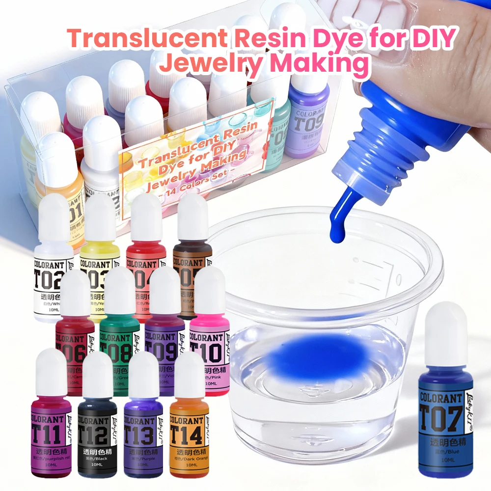 Liquid Epoxy Resin Pigment - 14 Colors Independent Bottle Resin Dye for Resin Art, DIY Jewelry & Handicrafts, 10ml Each view 3